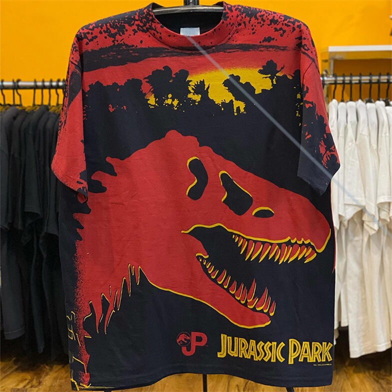 1993 Jurassic Park Jurassic Park Large Print Vintage Large Size Heavy Short-Sleeved T-Shirt 1993 Jurassic Park Jurassic Park Large Print Vintage Large Size Heavy Short-Sleeved T-Shirt