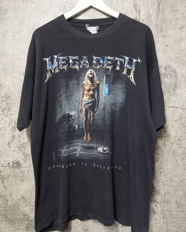 Megadeth Rock Band 1992 Countdown to Extinction T-Shirt Short Sleeve Megadeth Rock Band 1992 Countdown to Extinction T-Shirt Short Sleeve