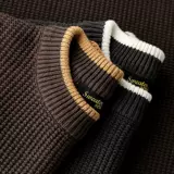 Акриловый ретро трикотажный свитер для отдыха, шоколадно-коричневый цвет, в американском стиле, круглый воротник, большой размер