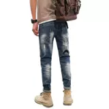 Летние тонкие джинсы, трендовые универсальные штаны, в корейском стиле, с вышивкой, облегающий крой