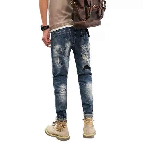 Летние тонкие джинсы, трендовые универсальные штаны, в корейском стиле, с вышивкой, облегающий крой