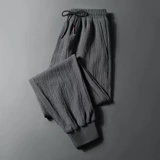 Мужские летние тонкие шелковые спортивные штаны для отдыха, свободный прямой крой