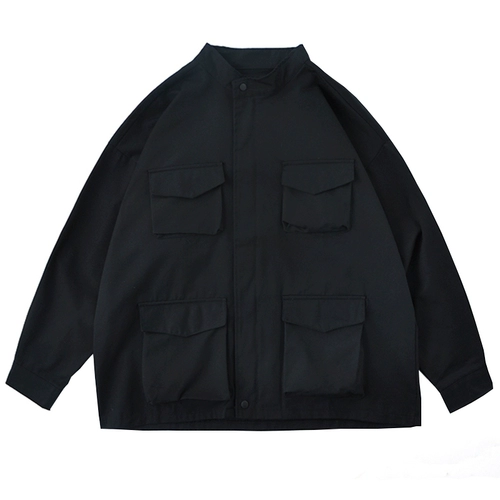 Черная униформа медсестры, японская ретро куртка, трендовая бейсбольная форма, в американском стиле, оверсайз