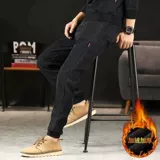 Утепленные вельветовые штаны, мужские бархатные цветные повседневные брюки для отдыха, большой размер