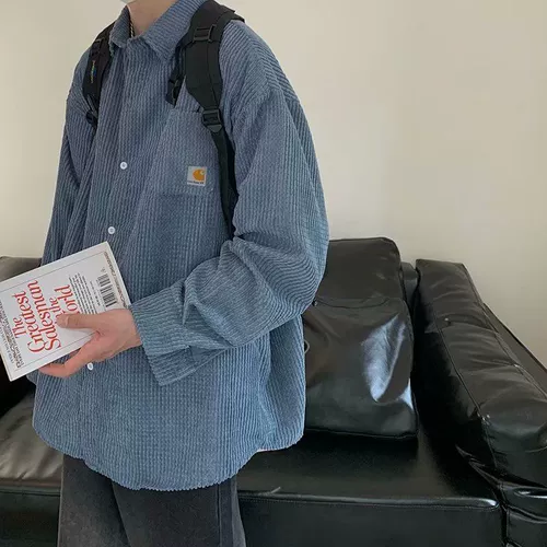 Японская вельветовая рубашка, ретро куртка, оверсайз