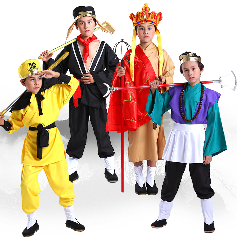 Children's West Journey to perform Tang monk Apprentice Apprentice 4 Costume Props Complete Sand Monk Sun Epiphany Pig 8 Quit Clothes