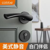 Cabe door lock indoor door lock toilet universal lock American black silent bedroom solid wood door handle