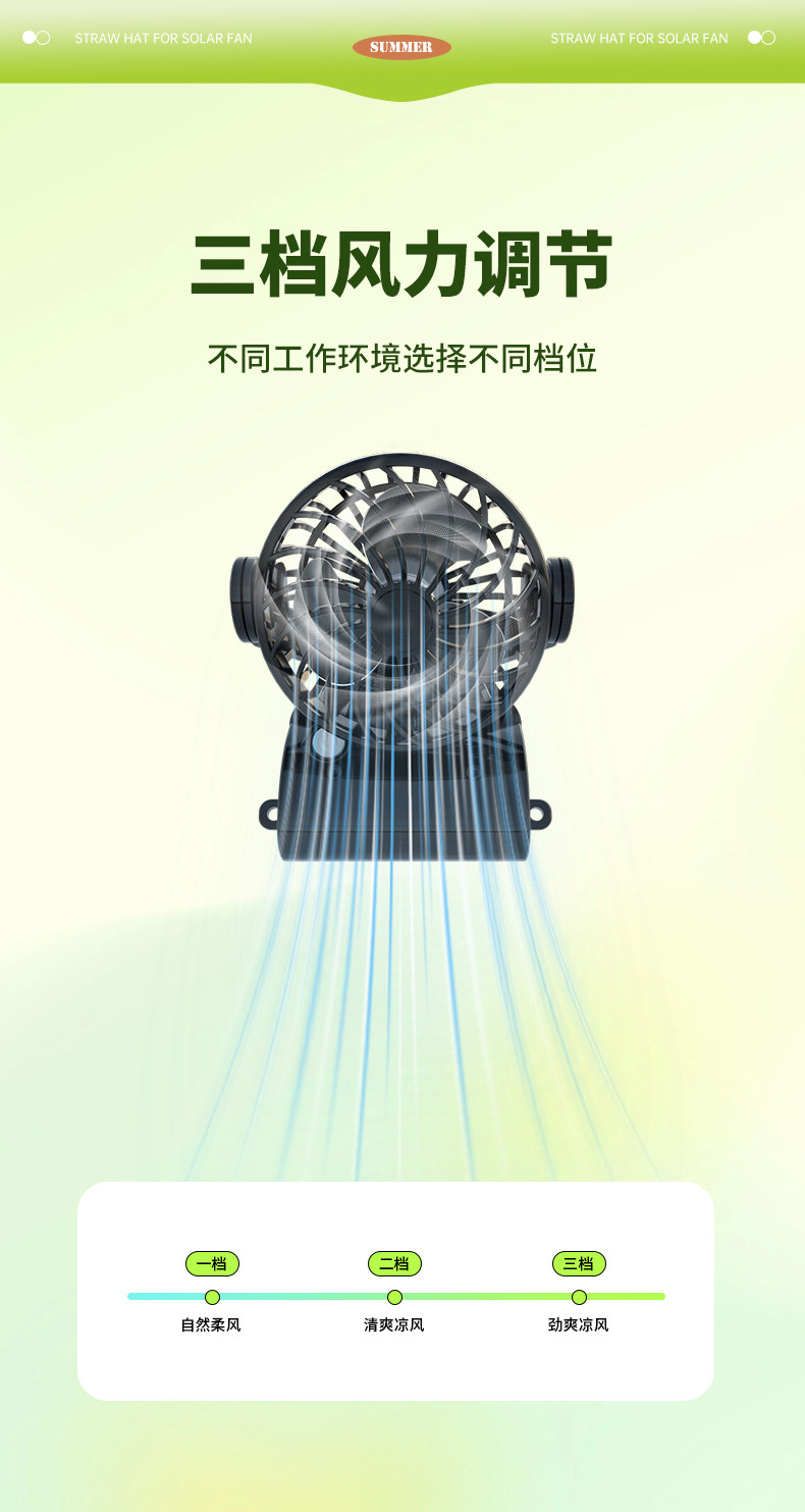 Фанаты Cap 太阳能风扇帽草帽防晒帽子成人干活新款户外钓鱼采茶种地遮阳帽男