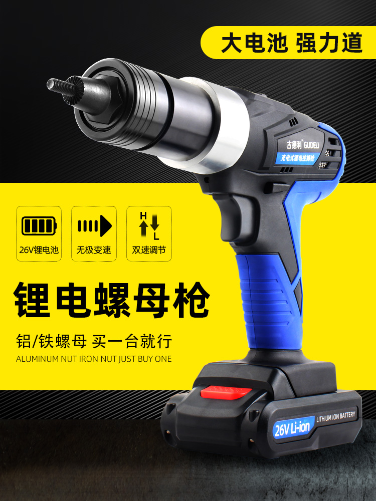 Goodri Nut Pull Riveting Gun Electric Pull Riveting Nut Gun Pull Nail Gun Intelligent Fully Automatic Rivet Gun Pull Hat Gun