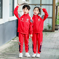 Elementary School School Uniform Suit Spring Autumn Winter Clothing Children Red Baseball Uniform Sports Class Clothing Kindergarten Garden Suit Three Sets
