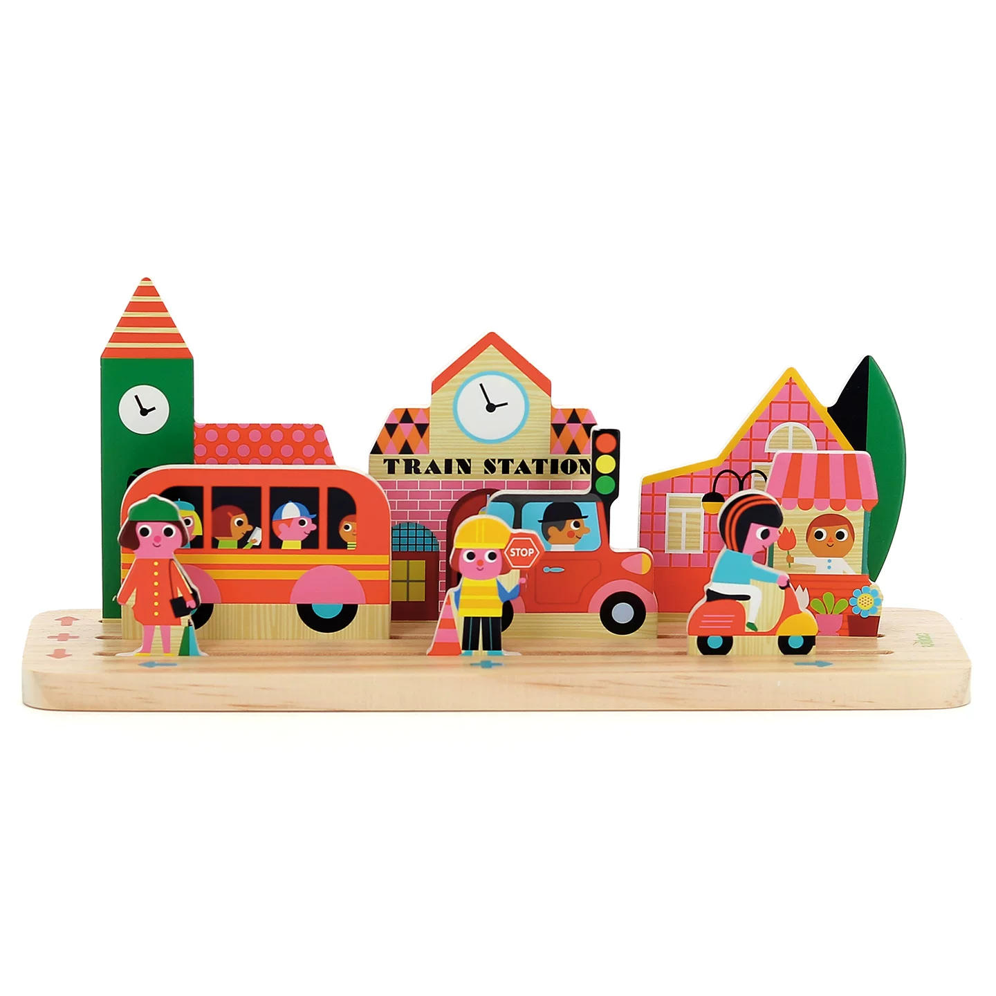 Франция Vilac City Logic GameOrientation Matching Cognitive Education Toy Logical Thinking 3+