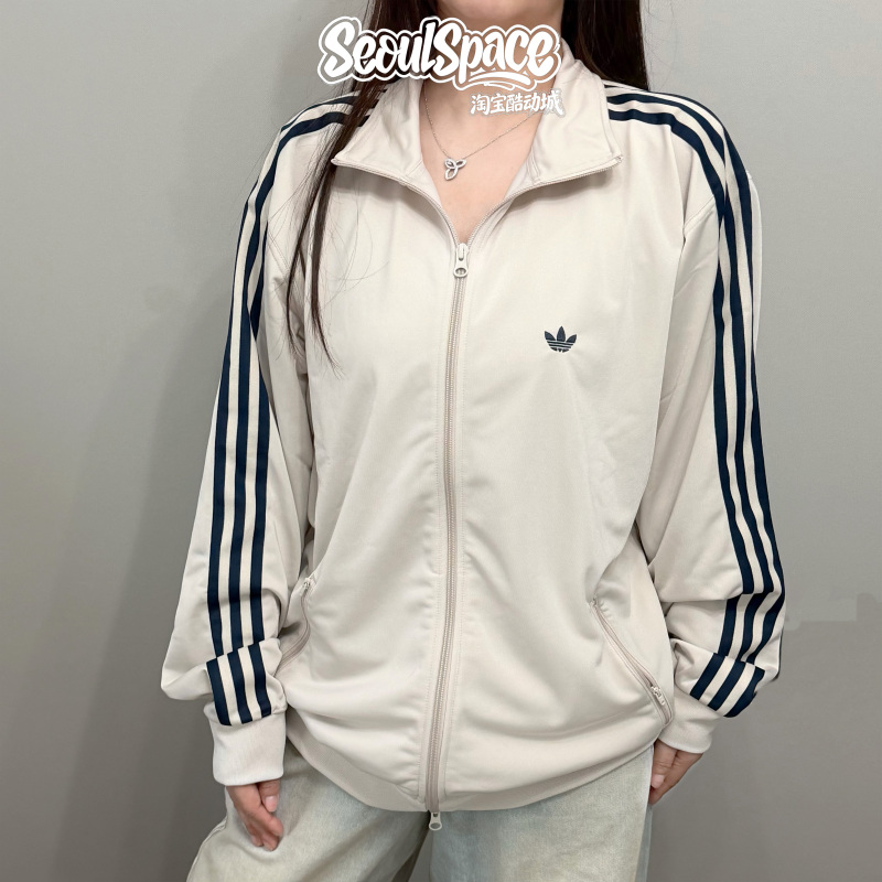 Adidas Adidas Trefoil Men's and Women's Korean Style Retro Casual Sports Jacket Unisex Iz4922 Adidas Adidas Trefoil Men's and Women's Korean Style Retro Casual Sports Jacket Unisex Iz4922