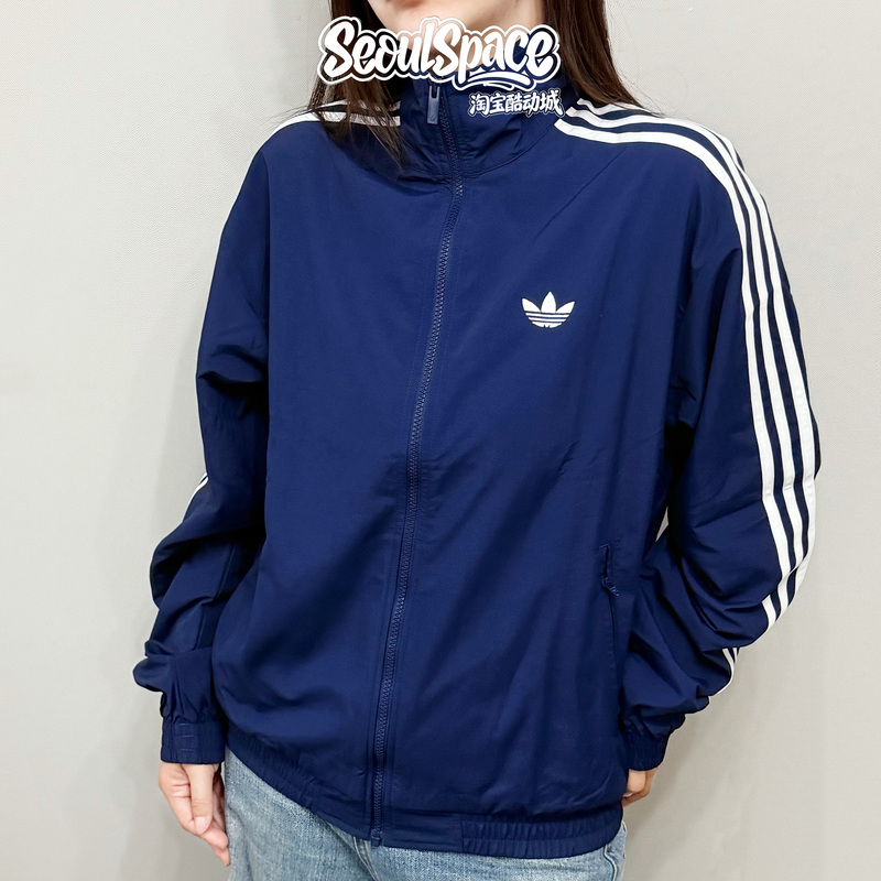 Adidas Adidas Trefoil Korean Version Three-Stripe Loose-Fitting Unisex Casual Sports Jacket Ke1365