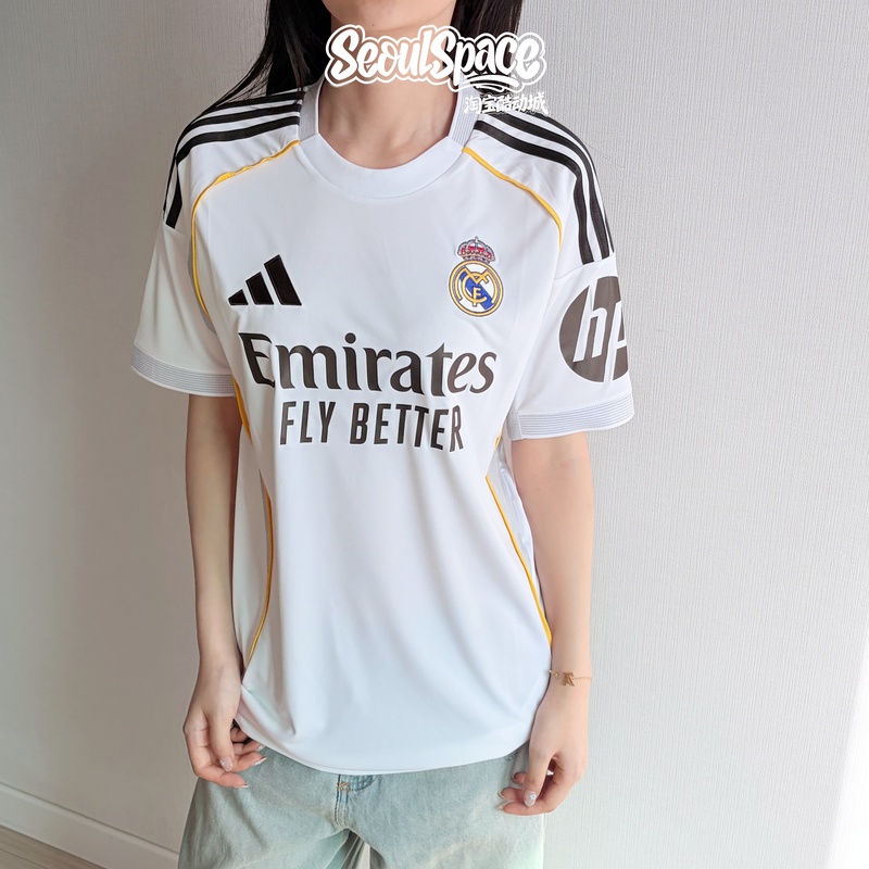 Adidas Korean Version of Real Madrid 25/26 Home Jersey Real Madrid Retro Sports Short-Sleeved Jersey Jj1931