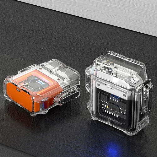 Прозрачная водонепроницаемая высококачественная креативная электронная ветрозащитная зажигалка с зарядкой