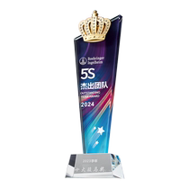 Customized trophies with crystal outstanding employee medal souvenirs high-end creative and colorful trophies customized