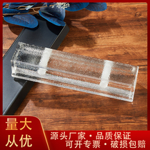 Crystal brick Transparent square partition wall Hot melt perforated glass brick Bathroom bar light transmissive frosted color curtain wall