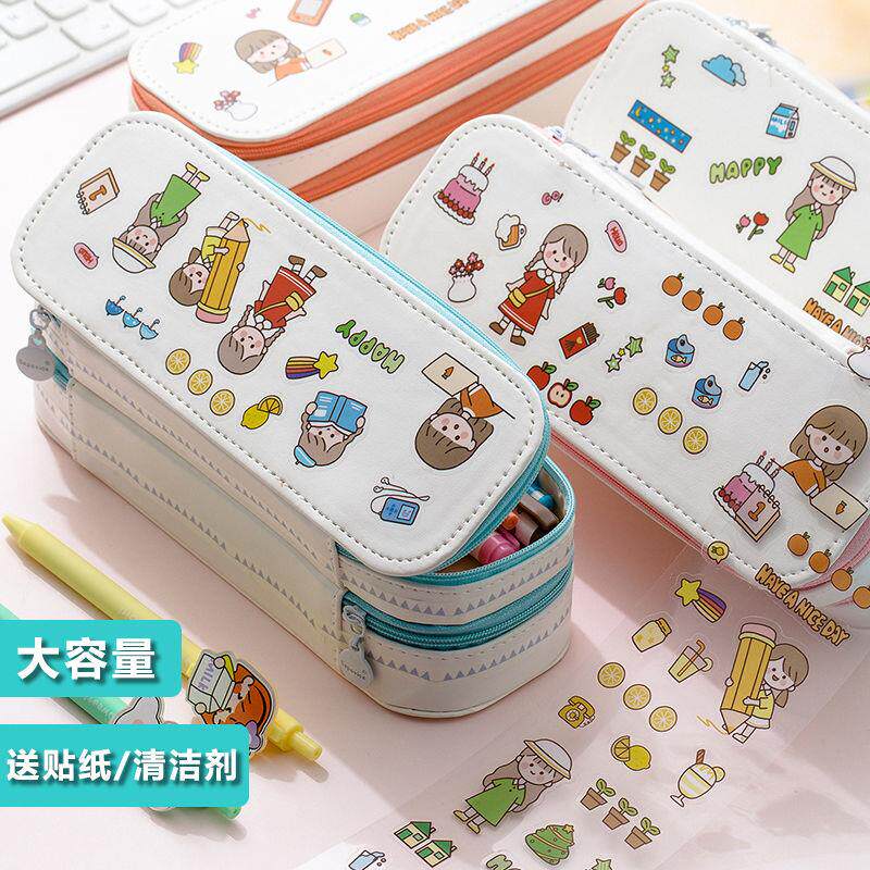 Pen Bag Women University Transparent Large Capacity Ins Day Department Brief Advanced Sense Pen Box Exam for Sandwich Stationery Bag small