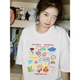 Ретро футболка с коротким рукавом, парная одежда подходит для мужчин и женщин для школьников для влюбленных, 2023, оверсайз