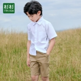 Хлопковая рубашка для мальчиков для школьников, детский летний комплект