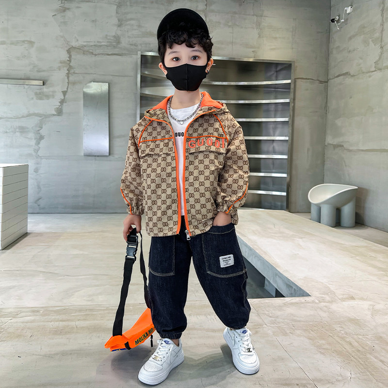 Children's clothing boy spring clothing suit 2022 new boomers baby trendy submachine clothes small and small children's spring clothing blouses