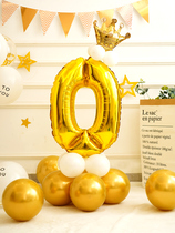 36-inch large gold digital aluminum balloon Baby Full Moon 100 days decoration childrens birthday scene layout
