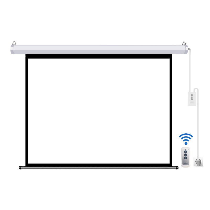 Electric remote control projection curtain HD 4K home office curtain cloth metal curtain projector screen wall share new