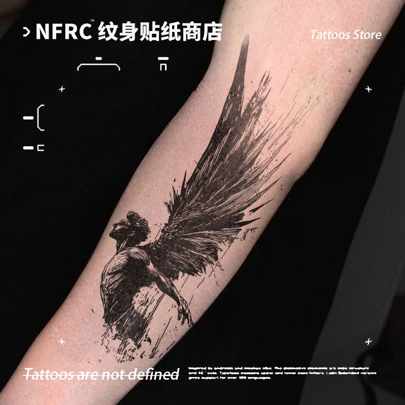 European and American Style Sketch Angel Herbal Juice Tattoo Stickers for Men and Women, Temporary Long-Lasting Waterproof Tattoo, Sexy New
