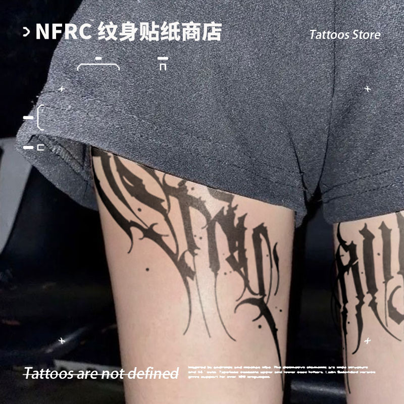 Gothic Style Leg Herbal Juice Tattoo Stickers for Women and Men, Temporary Waterproof Tattoos for the Body, Non-Reflective New Style