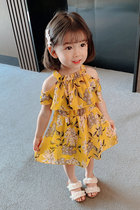 Girls summer dresses Childrens summer one-year-old baby net red Western princess skirt floral 2021 new skirt