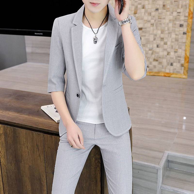 Rich Bird Suit Suit Men's Spring Wear Seven Sleeve Thin Leisure Korean Slim Fashion Middle Sleeve Small Suit Men