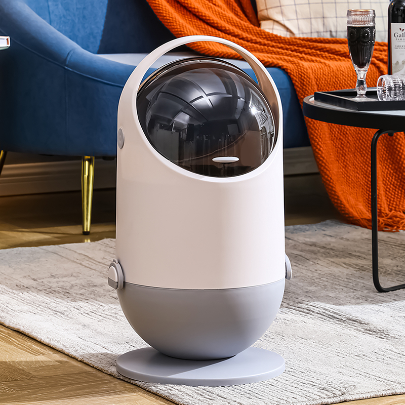 Creative Trash Can for Home Use 2025 New Model with Lid, Plastic Cartoon Design, High Aesthetic Value, Light Luxury, Modern, Large Capacity