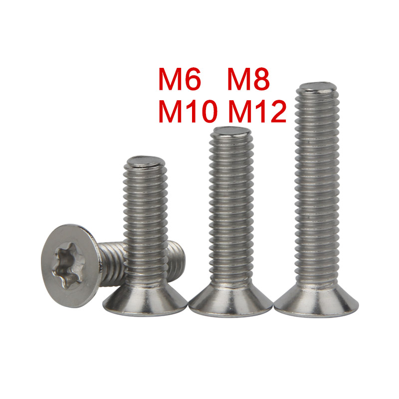 M6M8M10M12 plum anti - theft screw 304 stainless steel sink head screw GB2673 flat plum bolt
