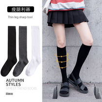 Socks female spring summer and autumn calf socks Japanese long tube Korean version jk long socks ins tide pressure spiral stovepipe