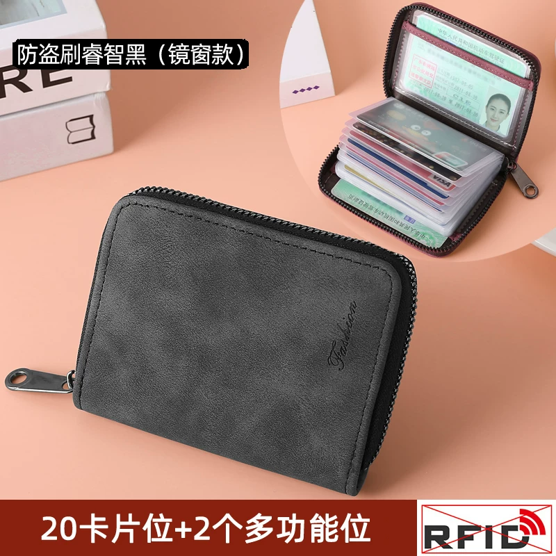 Кожаный кожаный? capacious card holder with zipper for men and women, small cards for driver's license, new collection