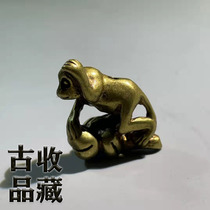 Ancient Play Antique Bronze Ware Chore Collection Clear Brass Pure Copper Solid Longevity Monkey Long Life Hundreds of Pendulum Pieces handlebar pieces