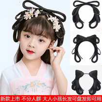 Children Teenage Girl Wig Ancient Clothes Hanfu Photography Photographic Hair hair Hair Stirrups with 100 Hitch New Hands Full Headgear