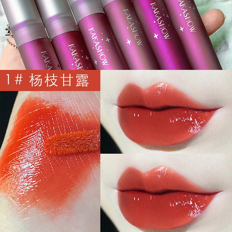Red red recommended hydroscopy mirror lip glazed glass lip color not colored without glass color to appear white lipstick red woman