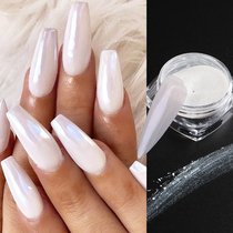 1Box ​​Aurora Nail Powder Pigment White Pearl Mirror Rubbing D