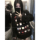 FuunJ Fangji dark kt girl, ленивый черный свитер большого размера с принтом kt, футболка, женский свободный топ с круглым вырезом mini 4