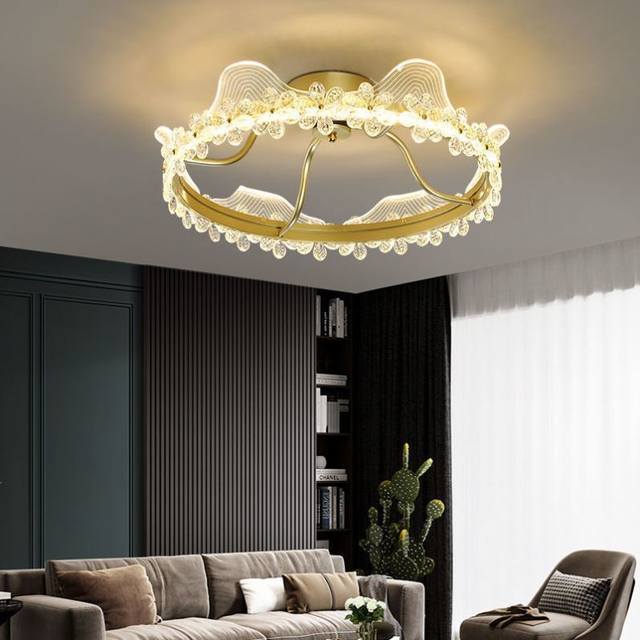 Light Luxury New Post-Modern Living Room Lighting Fixtures, Creative Girl Princess Children's Room Lamp, Crystal Crown Bedroom Chandelier