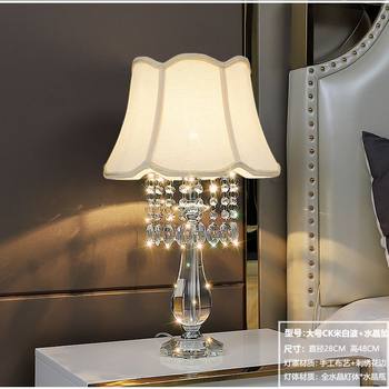 Modern Fashionable Crystal Table Lamp Bedroom Bedside Lighting Living Room Light Luxury Warm Romantic Wedding American Style Dimmable Remote Control