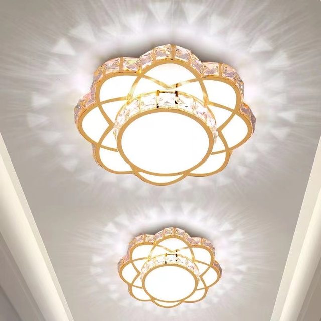 Human Sensor Corridor Light, Hallway Light, Spotlight, Foyer Entrance Downlight, Living Room Modern Minimalist Crystal Ceiling Light
