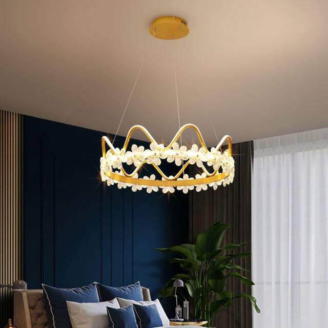 Light Luxury New Post-Modern Living Room Lighting Fixtures, Creative Girl Princess Children's Room Lamp, Crystal Crown Bedroom Chandelier