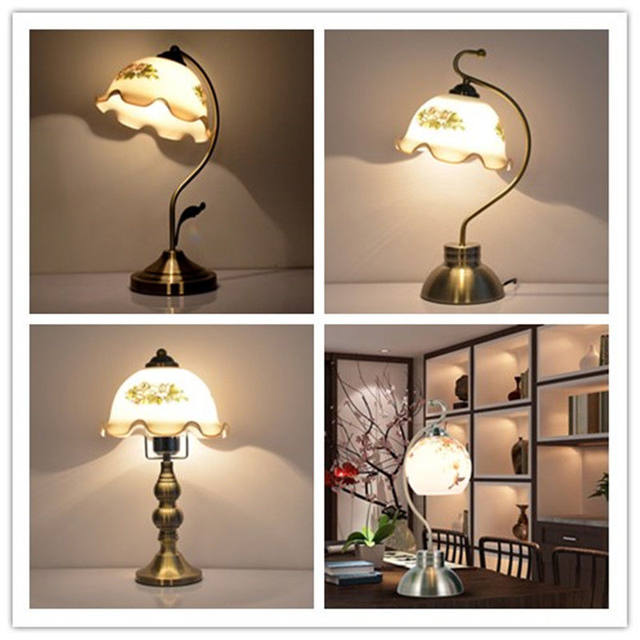 European-Style Retro Table Lamp for Bedroom Bedside, American Country Style, Old Shanghai Vintage, Antique Nostalgic, Remote Control Dimming