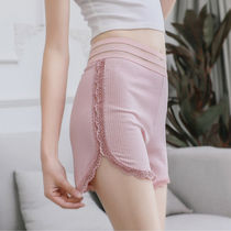 1 2 safety pants female lace border guard high-waisted students three-point pants cotton and bottomed insurance pants