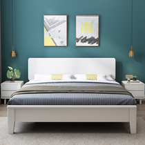 Nordic solid wood bed 1 8 m modern minimalist white 1 2 double 1 35m 1 metre bed main sleeper child girl bed