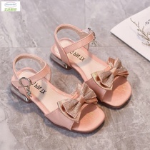 Girl Sandals Sandals Summer 2021 New Fashion Children Princess Shoes Korean version Softbottom CUHK Girl Little Girl Beach Shoes