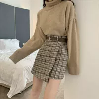 2021 Korean Irregular Lady Skirt Female Autumn Sweet High Wa