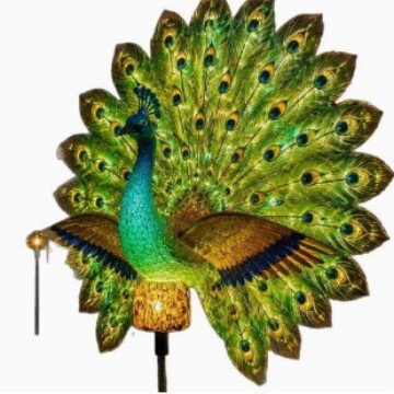 Amazon's New Practical and Fun Peacock Spread Tail Solar-Powered Ground Light Amazon's New Practical and Fun Peacock Spread Tail Solar-Powered Ground Light